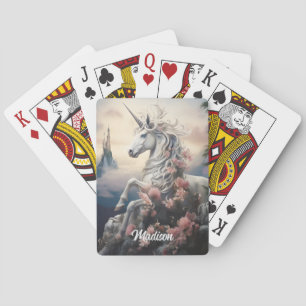 Custom Name Beautiful Unicorn Poker Cards