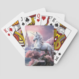 Custom Name Beautiful Unicorn Poker Cards