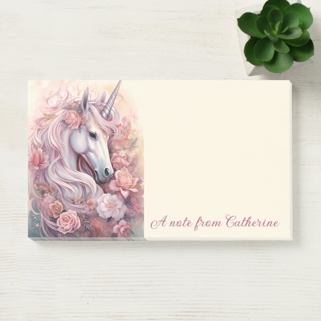 Custom Name Beautiful Unicorn Post-it Notes (Office)