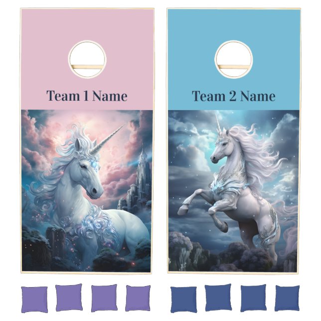 Custom Name Beautiful Unicorns Cornhole Set (Set)
