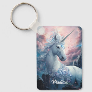 Custom Name Beautiful Unicorns Keychain