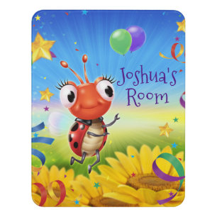 Custom name bedroom sign Lil Ladybird picture.