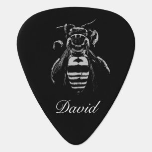 Custom Name Bee Dark Mysterious Insect Guitar Pick