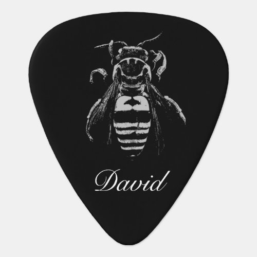 Custom Name Bee Dark Mysterious Insect Guitar Pick