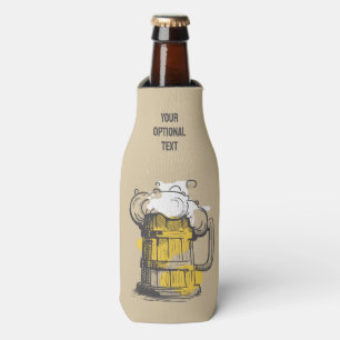 Custom Name Beer Ilustration Bottle Cooler