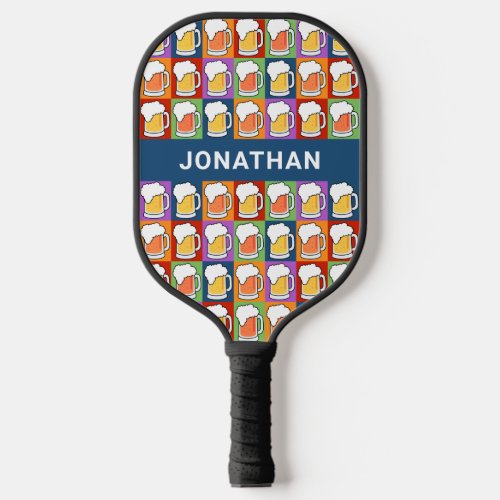 Custom name BEER Pop_Art Pickleball Paddle