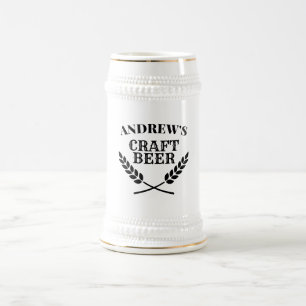 Custom name beer stein mug for home brewer