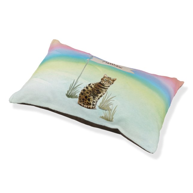 Custom Name Bengal Cat Pet Bed (Angled)