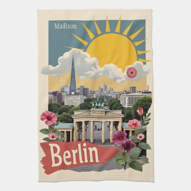 Custom Name Berlin, Germany Kitchen Towel (Vertical)