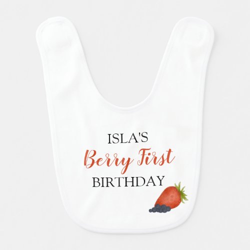 Custom Name Berry First Birthday Bib