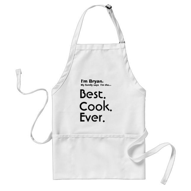 Custom Name Best Cook Ever Adult Apron (Front)