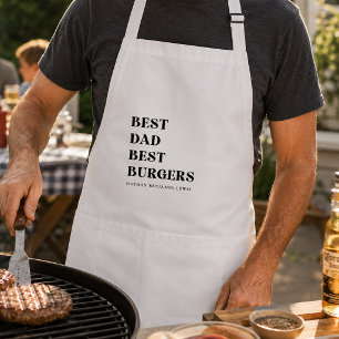 Custom Name Best Dad Best Burgers Father's Day Adult Apron