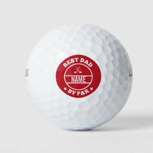 Custom Name Best Dad by par personalised red Golf Balls