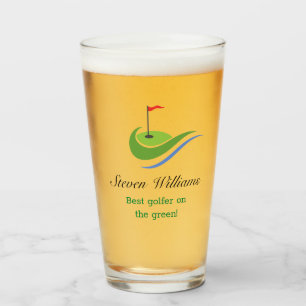 Custom Name Best Golfer Beer Glass