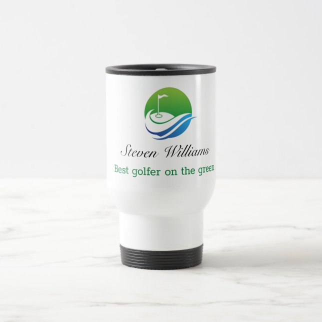 Custom Name Best Golfer Travel Mug (Center)