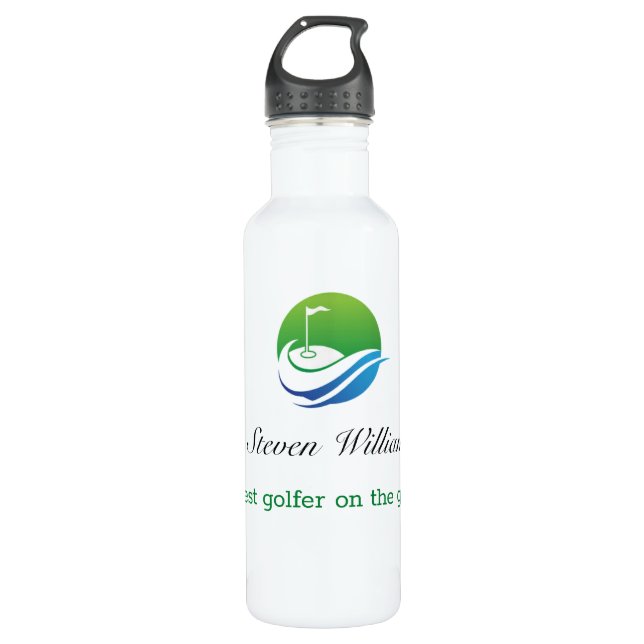 Custom Name Best Golfer Water Bottle (Front)