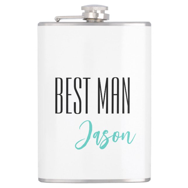 Custom Name Best Man Flask (Front)