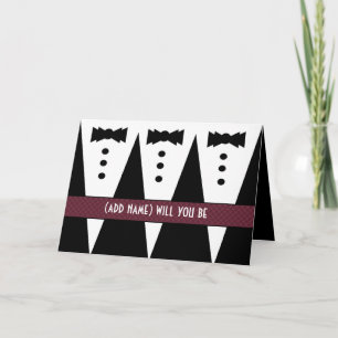 CUSTOM NAME Best Man Invitation -Three Tuxedos