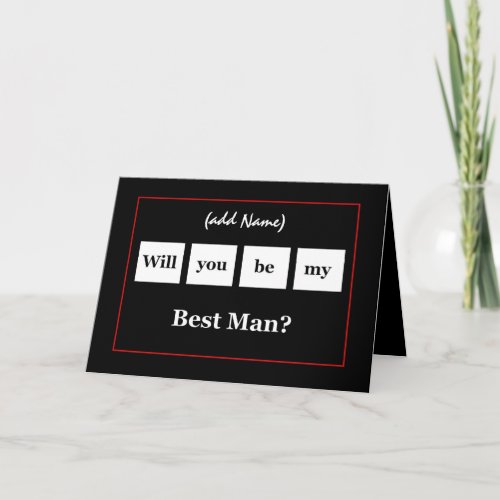 Custom Name _ BEST MAN Squares Wedding Invitation