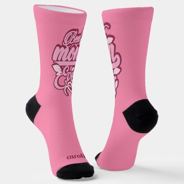 Custom Name "Best Mom Ever" Socks (Angled)