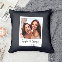 Custom Name Bestie Photo Friends Sisters BFF Fun Throw Pillow