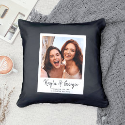 Custom Name Bestie Photo Friends Sisters BFF Fun Throw Pillow