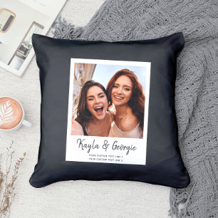 Custom Name Bestie Photo Friends Sisters BFF Fun Throw Pillow