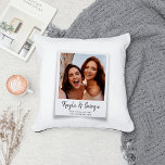 Custom Name Bestie Photo Friends Sisters BFF Fun Throw Pillow<br><div class="desc">Make friendship sparkle! This pillow is guaranteed to turn heads and steal the show on any couch. Go ahead, turn memories into snuggles and say "BFFs forever" in every nap! ✨ Simple, modern, and fun throw pillow with your photo in a white frame overlay and a trendy handwritten script typography...</div>