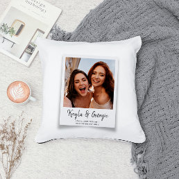 Custom Name Bestie Photo Friends Sisters BFF Fun Throw Pillow