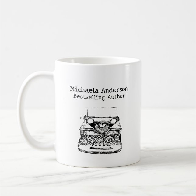 Custom Name Bestselling Author Writer Gift Coffee Mug (Left)