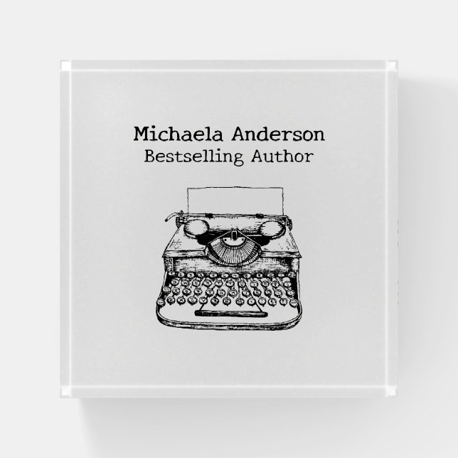 Custom Name Bestselling Author Writer Gift Paperweight (Front)