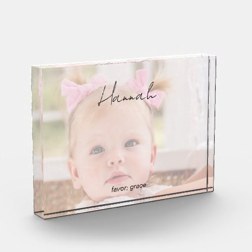 Custom Name Biblical Meaning II Child Photo Block