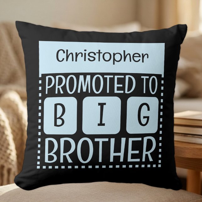 Custom name big brother blue throw pillow (Creator Uploaded)