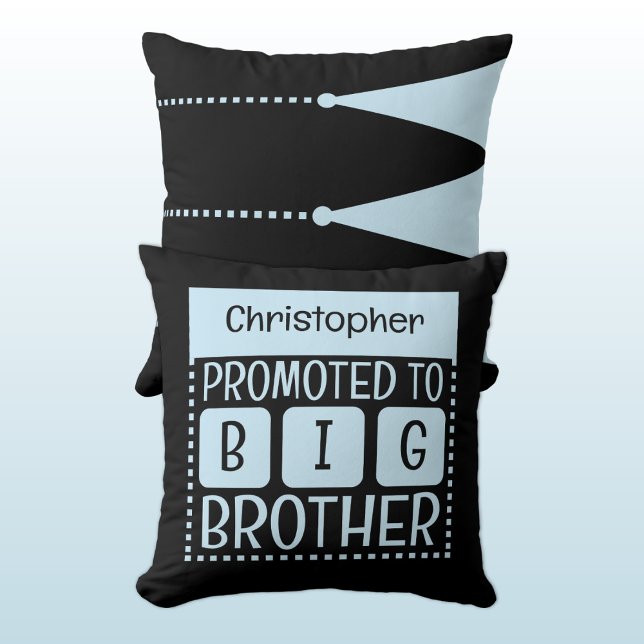 Custom name big brother blue throw pillow (Creator Uploaded)