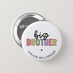 Custom Name Big Brother Cute Personalized Button