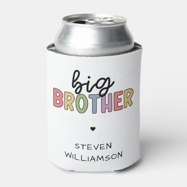 Custom Name Big Brother Cute Personalized Can Cooler (Can Front)