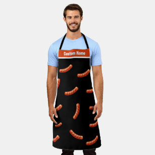 Custom Name Big Hot Dog Apron Funny Aprons For Men