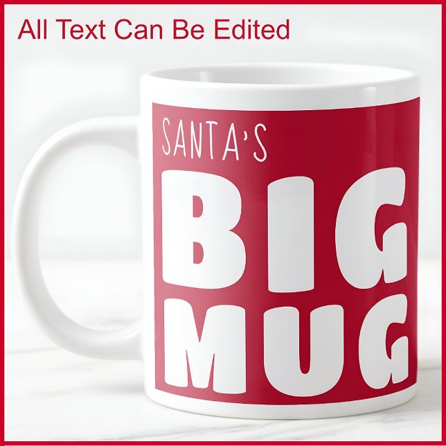 Custom Name Big Mug Red C81 & White Fun Novelty   (Creator Uploaded)