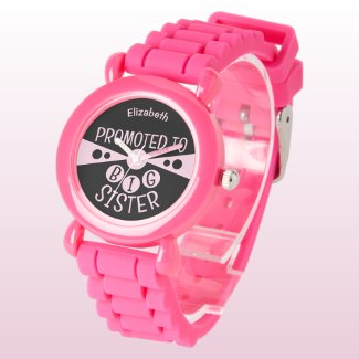 Custom name big sister black pink kids