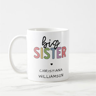 Custom Name Big Sister Cute Personalized Coffee Mug