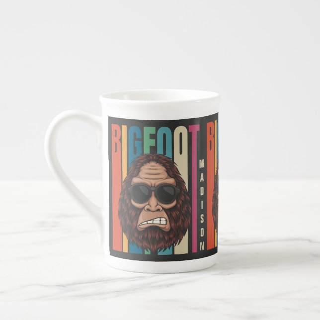 Custom Name Bigfoot Bone China Mug (Left)