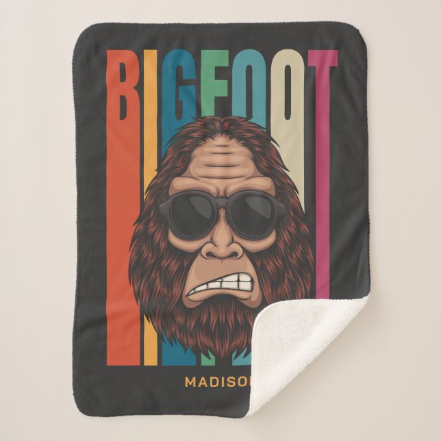 Custom Name Bigfoot Sherpa Blanket (Front)