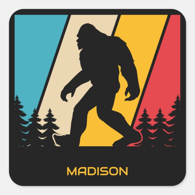 Custom Name Bigfoot Square Sticker (Front)