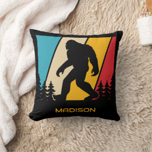 Custom Name Bigfoot Throw Pillow