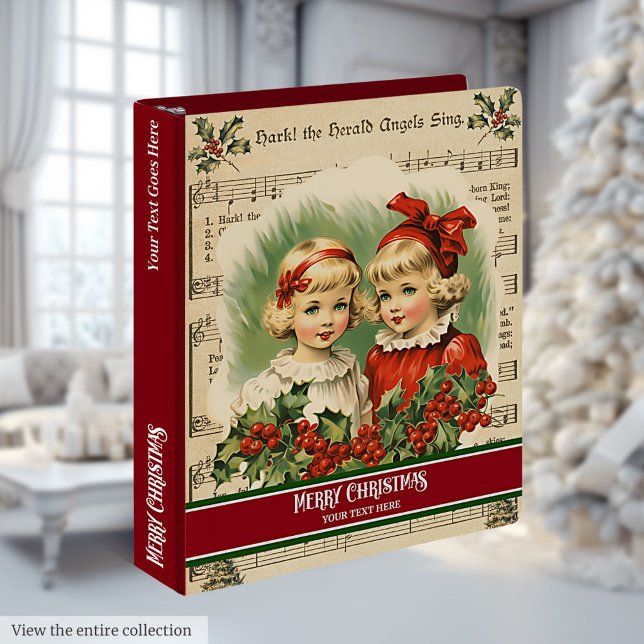 Custom Name Binder with Christmas Kids Design (Custom Name Binder with Christmas Kids Design)