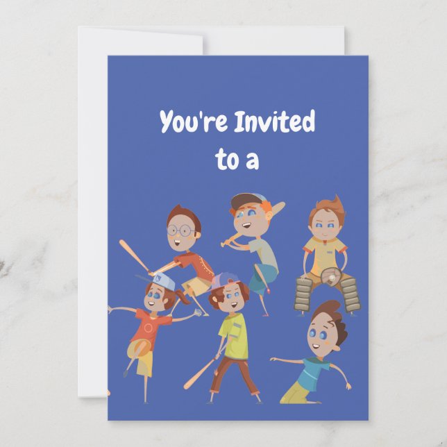 Custom Name Birthday Baseball Party Invitation (Front)