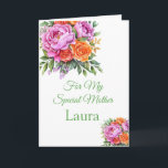 Custom Name Birthday Card<br><div class="desc">Imagine this fresh floral watercolor printed birthday card being opened by your special mother with her name on it. 
Hues of Teal & Green on a crisp White background. Greeting printed inside.  
Customize and change the sample name to what you need with this template or buy as shown.</div>