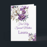 Custom Name Birthday Card<br><div class="desc">Imagine this fresh floral watercolor printed birthday card being opened by your special mother with her name on it. 
Hues of Teal & Green on a crisp White background. Greeting printed inside.  
Customize and change the sample name to what you need with this template or buy as shown.</div>