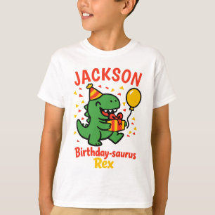 Custom Name Birthday Dinosaur Party T-Shirt