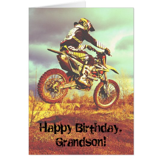 Custom Name Birthday for Boy Dirt Bike Card